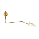 Mouille Edition One Arm Wall Sconce, White + Brass