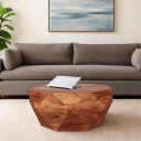 Mango Dark Wood Diamond Geometric Coffee Table