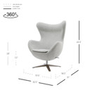 Maxwell Swivel Rocker Egg Chair Chrome Legs, Cardiff Gray