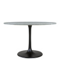 Central Pedestal Dining Table, Gray Zebra Marble