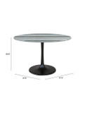Central Pedestal Dining Table, Gray Zebra Marble
