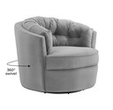 Eloise Gray Velvet Swivel Chair