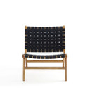 Matador Leatherette Accent Chair in Black with Nature Feet