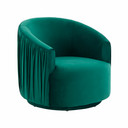 Lowery Forest Green Pleated Swivel Chair