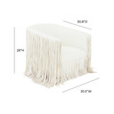 Soirée Fringe Swivel Chair, Ivory