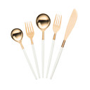 Modern Traditions 20 PC Cutlery Set, Rose Gold, White