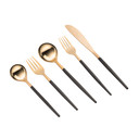 Modern Traditions 20 PC Cutlery Set, Rose Gold, Black