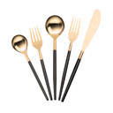 Modern Traditions 20 PC Cutlery Set, Rose Gold, Black