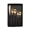 Modern Traditions 20 PC Cutlery Set, Rose Gold, Black