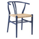 Wishbone Dining Wood Side Chair, Midnight Blue