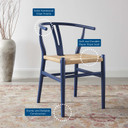 Wishbone Dining Wood Side Chair, Midnight Blue