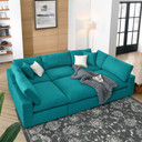 Crux Movie Night Sofa Sectional, Teal