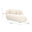 Mambo Cream Velvet Chaise Sofa