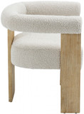 Blasé Cream Boucle Dining Chair, Natural Wood