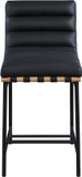 Brody Faux Black Leather Counter Stool