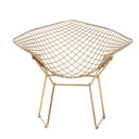 Diamond Wire Chair, Gold and White