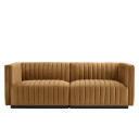 Copeland Performance Velvet Small Sofa, Cognac