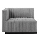 Copeland Tufted Upholstered Fabric 4-Piece Sectional, Light Gray
