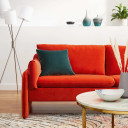 Jackie Performance Velvet Sofa, Orange