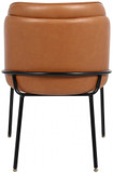 Couple Cognac Vegan Leather Dining Chair, Set of 2