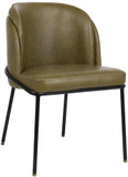 Couple Olive Vegan Leather Dining Chair, Set of 2
