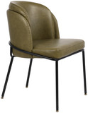 Couple Olive Vegan Leather Dining Chair, Set of 2