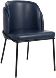 Couple Navy Vegan Leather Dining Chair, Set of 2
