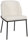 Couple White Vegan Leather Dining Chair, Set of 2