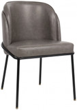 Couple Grey Vegan Leather Dining Chair, Set of 2