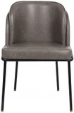 Couple Grey Vegan Leather Dining Chair, Set of 2