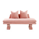 Hygeia Velvet Pedestal Sofa, Salmon Pink
