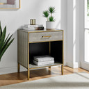 Vista Single Drawer Shagreen Open Side Table