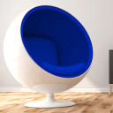 Ball Chair Blue, White Shell