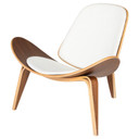 Aramis Shell Chair White, Walnut