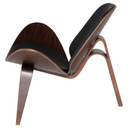 Aramis Shell Chair Black, Dark Walnut