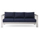 Shore Outdoor Patio Aluminum Sofa, Navy