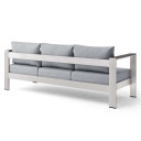 Shore Outdoor Patio Aluminum Sofa, Gray