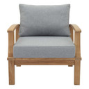 Mariana Outdoor Patio Teak Armchair, Natural Gray