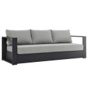 Toledo Outdoor Patio Aluminum Sofa, Gray Gray