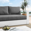 Toledo Outdoor Patio Aluminum Sofa, White Charcoal