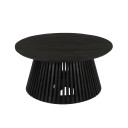 Ripley 32 Inch Round Coffee Table, Black Mango Wood