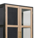 Daria 63 Inch Tall Cabinet Black, Rattan Drawers