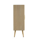 Daria 40 Inch Storage Wood Sideboard Cabinet Natural, Rattan Doors