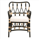 Piccadilly Lattice Rattan Chair, Black