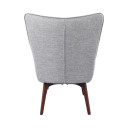 Ogden Fabric Accent Chair With Ottoman, Grey