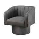 Luca Accent Chair, Dark Gray Vegan Leather