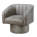 Luca Accent Chair, Light Gray Vegan Leather