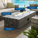 Mantra 70" Rectangular Outdoor Patio Fire Pit Table