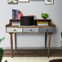 Austin Mid Century Mango Wood Home Office Desk