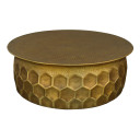 Portbury Handcrafted Industrial Hammered Brass Round Coffee Table